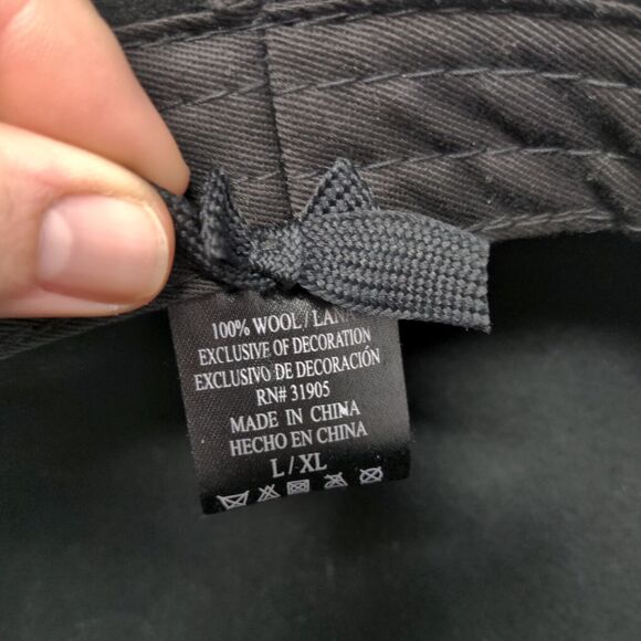 Unbranded Women's Cabbie Cap Hat Black Size L/XL 100% Wool Blank - Picture 8 of 8